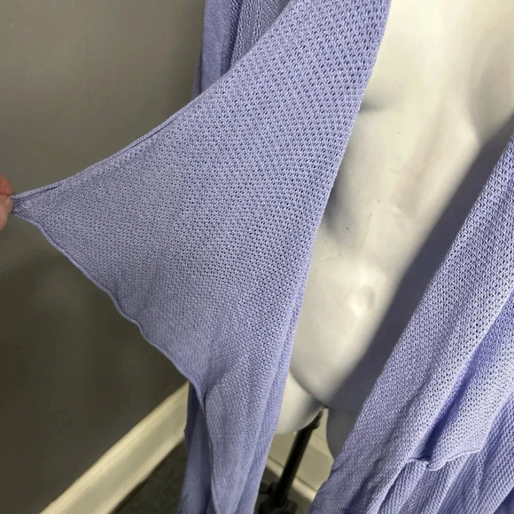 Emaline Women’s 2X  Purple Open Front Topper Cardigan Waterfall Semi Sheer - Picture 5 of 10